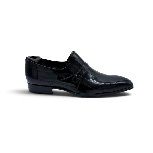 Mocassin Roberto Celk en cuir d'anguille noir