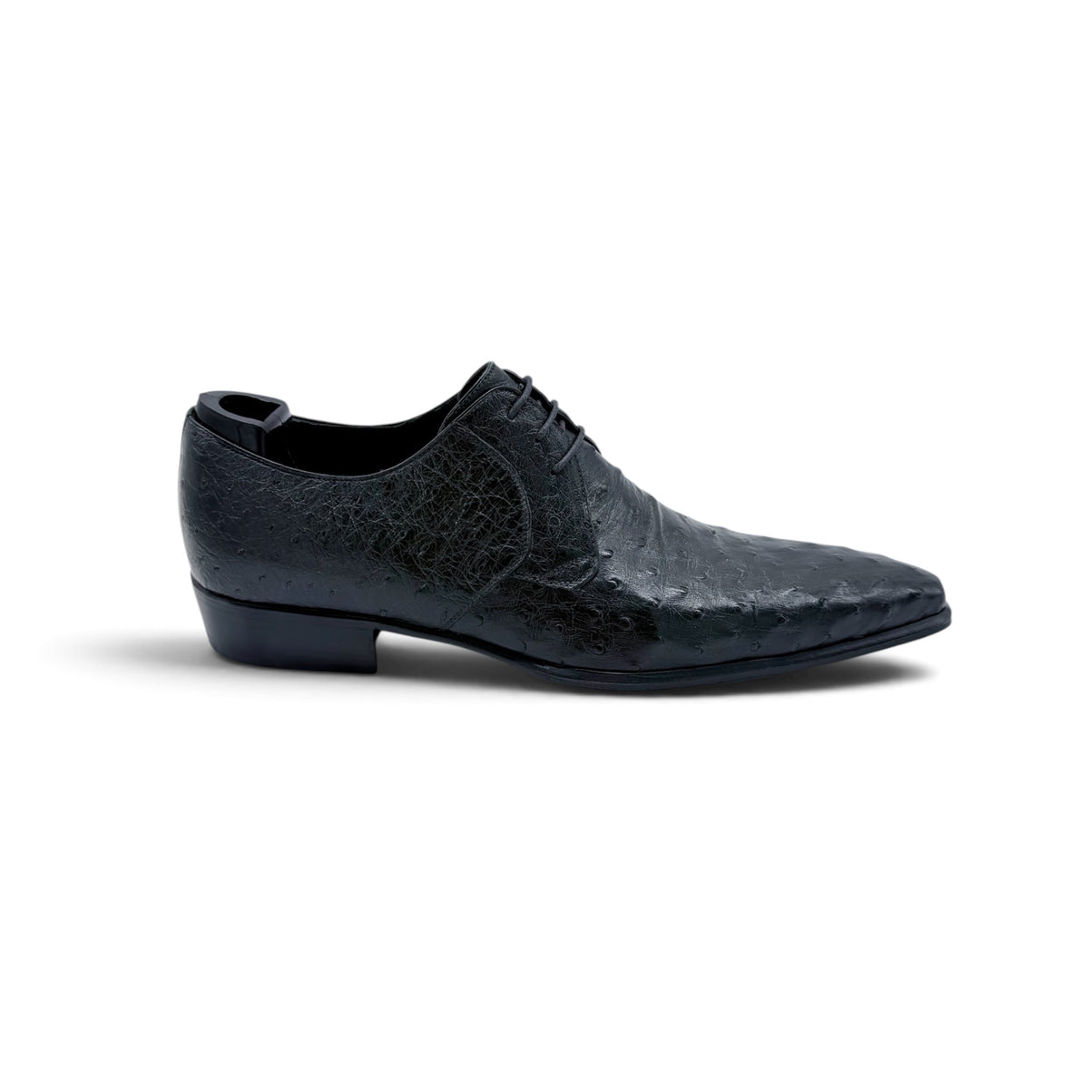 Derby Roberto Celk en cuir d'autruche noir