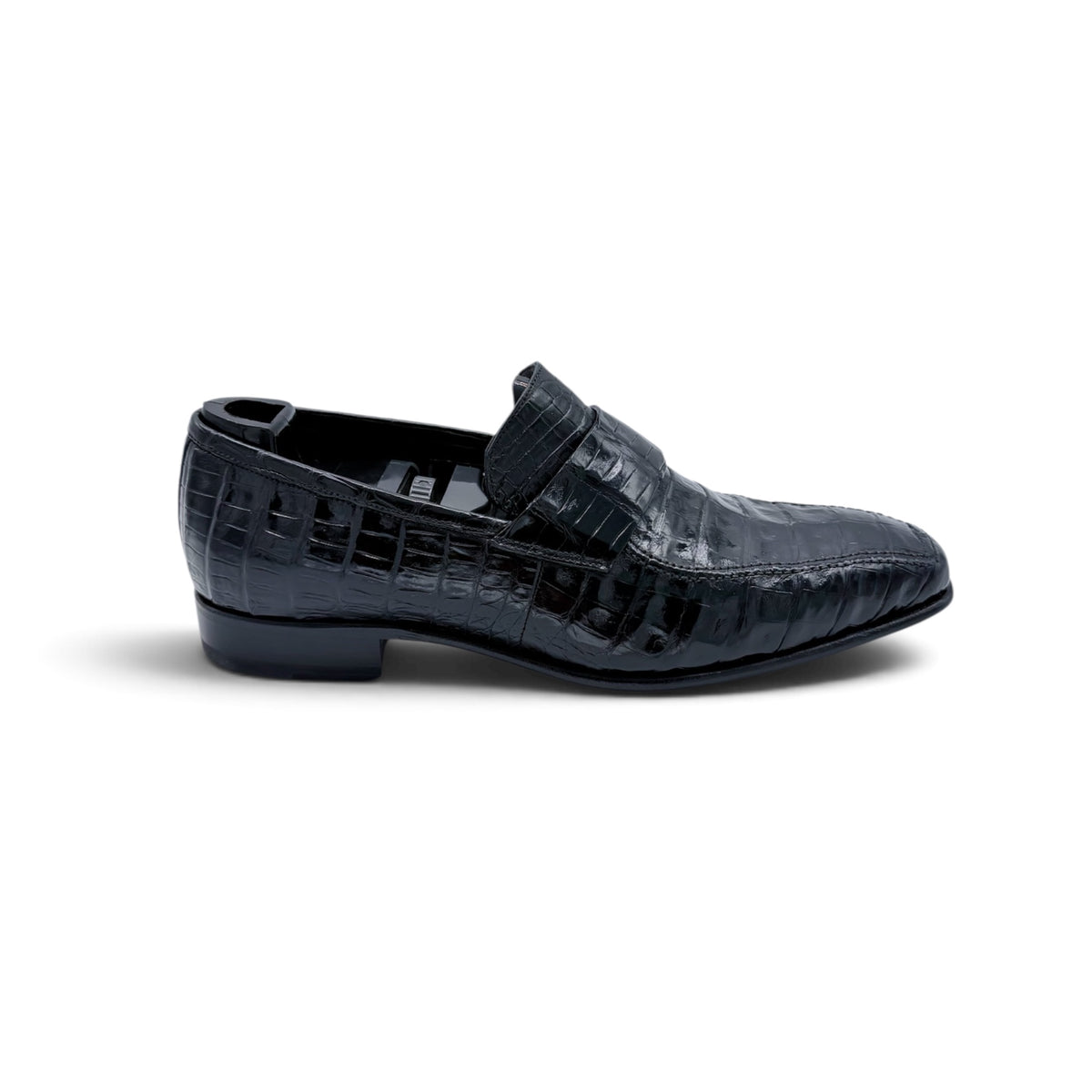 Mocassin Roberto Celk en cuir de crocodile noir
