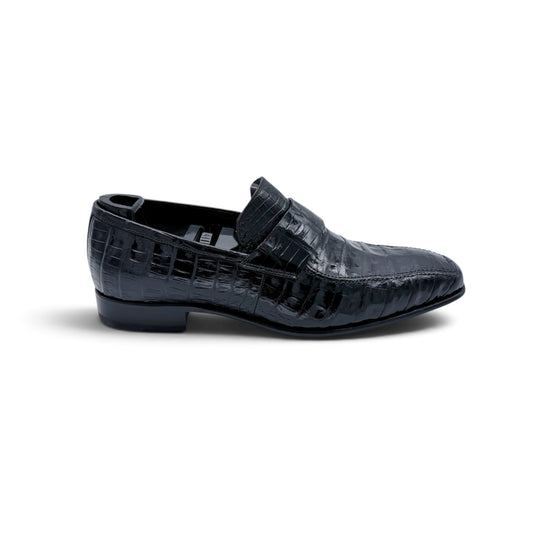 Mocassin Roberto Celk en cuir de crocodile noir