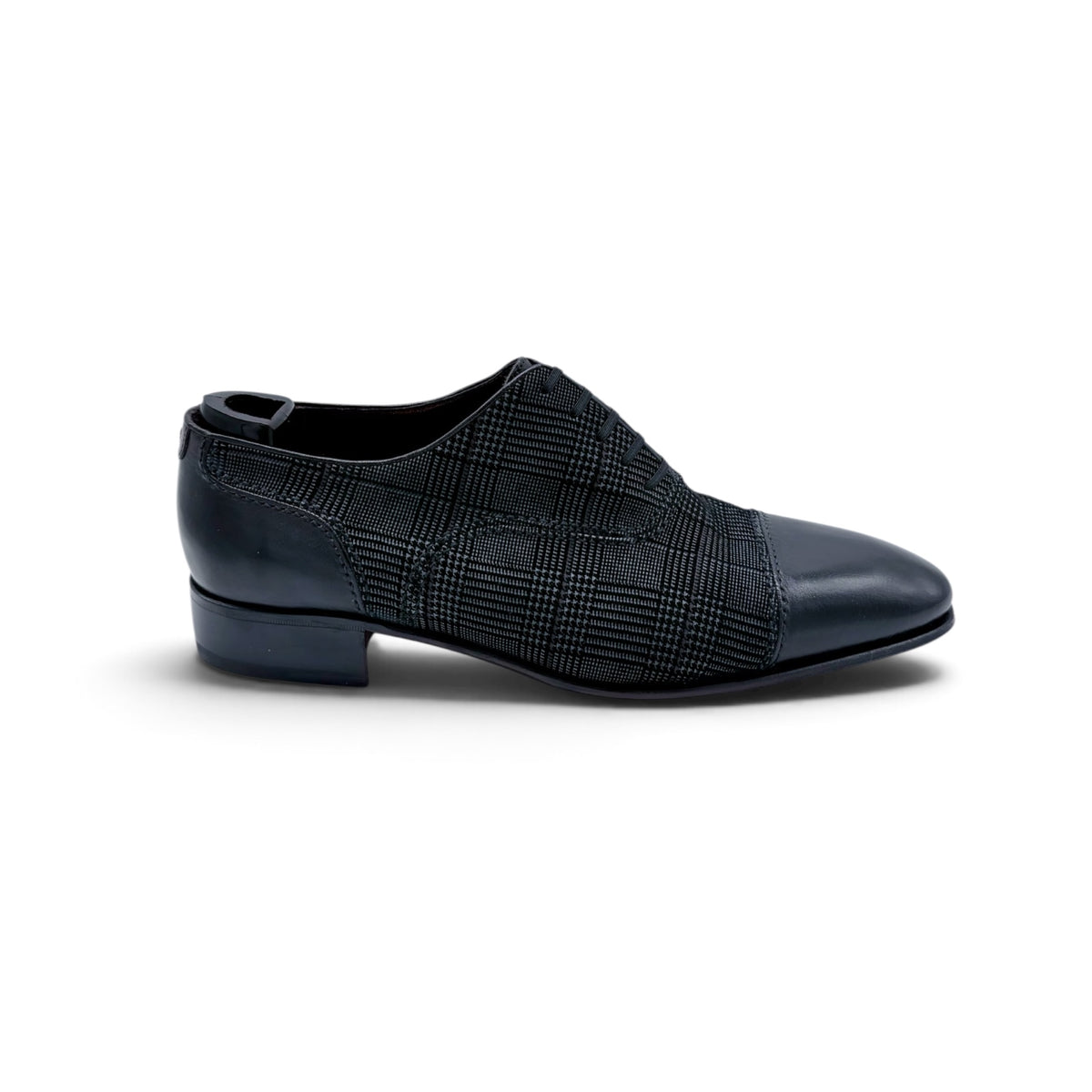 Richelieu Artioli en suede imprimé et cuir noir