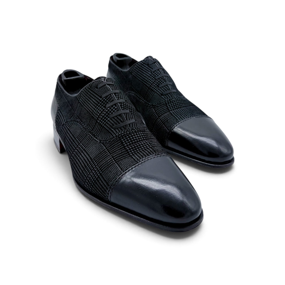 Richelieu Artioli en suede imprimé et cuir noir