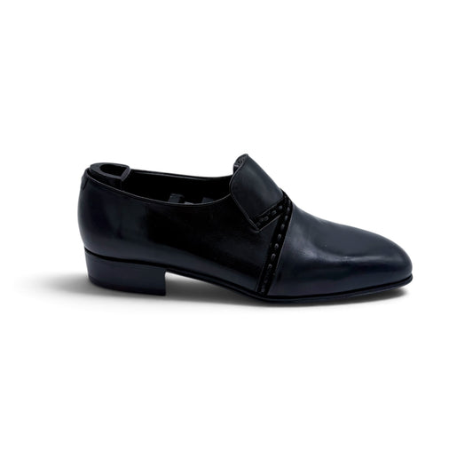 Mocassin Artioli en cuir et bande suede noir