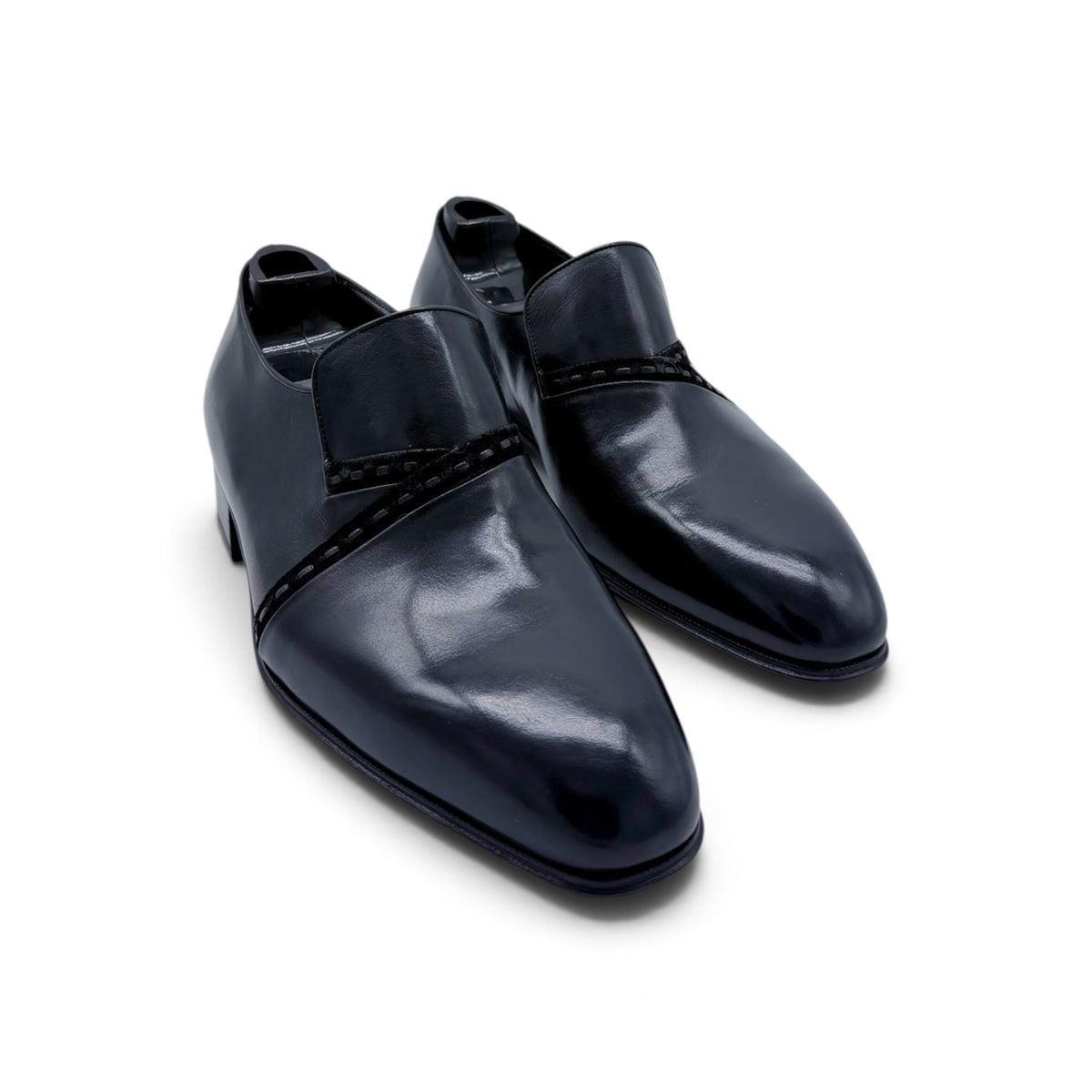 Mocassin Artioli en cuir et bande suede noir