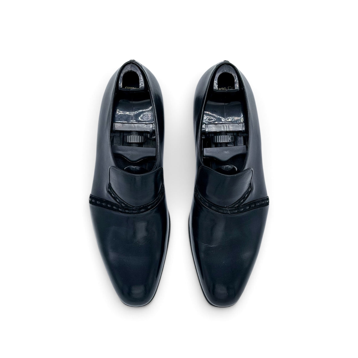 Mocassin Artioli en cuir et bande suede noir