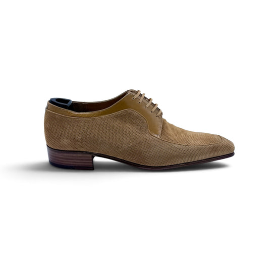 Derby Artioli en suede perforé beige
