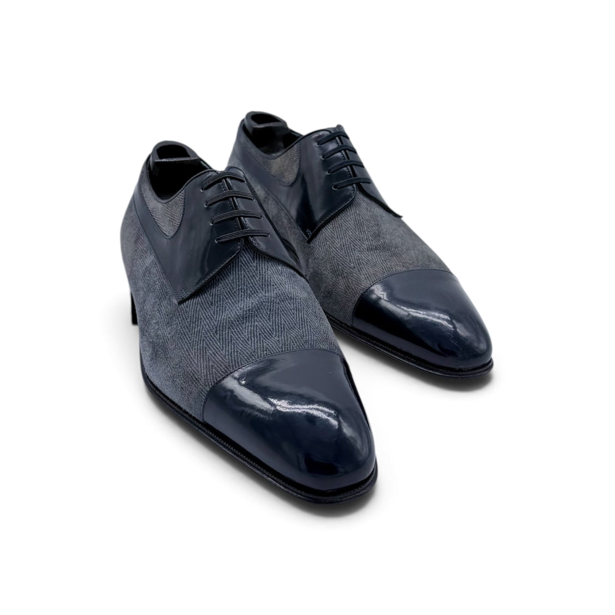 Derby Artioli bi-matière suede et cuir marine