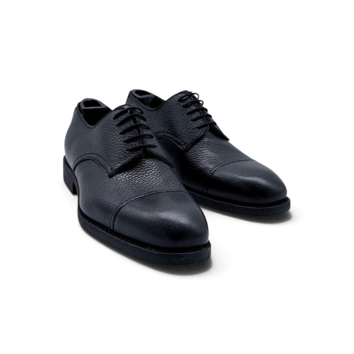 Derby Artioli en cuir grainé noir
