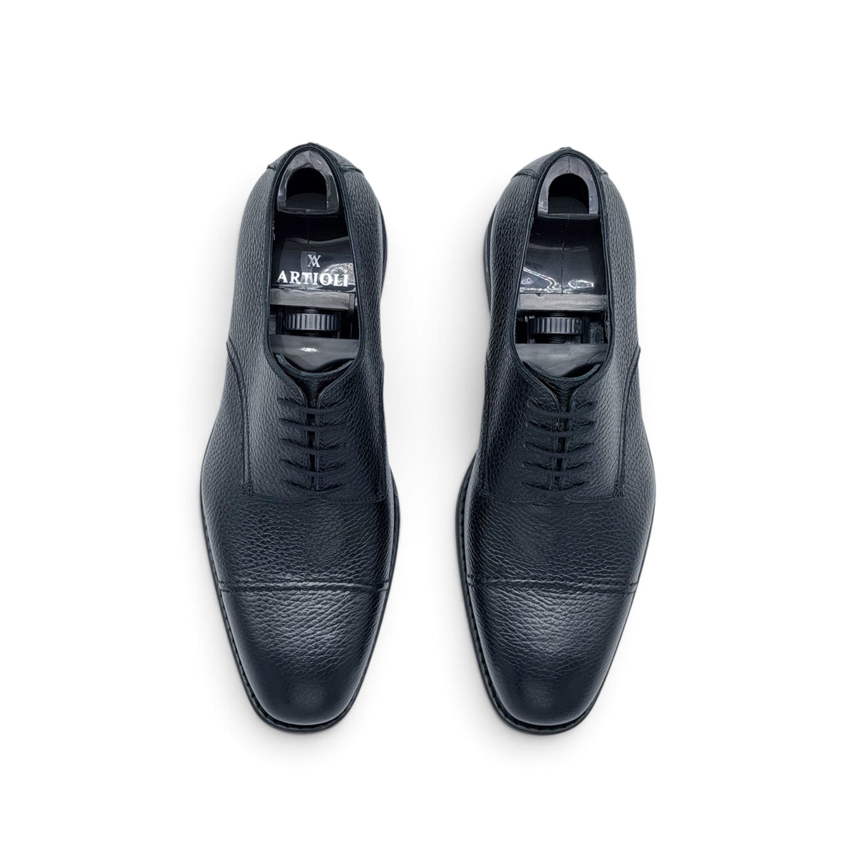 Derby Artioli en cuir grainé noir