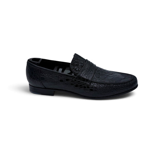 Mocassin Roberto Celk en cuir de croco noir