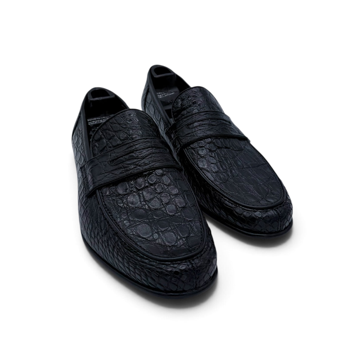 Mocassin Roberto Celk en cuir de croco noir