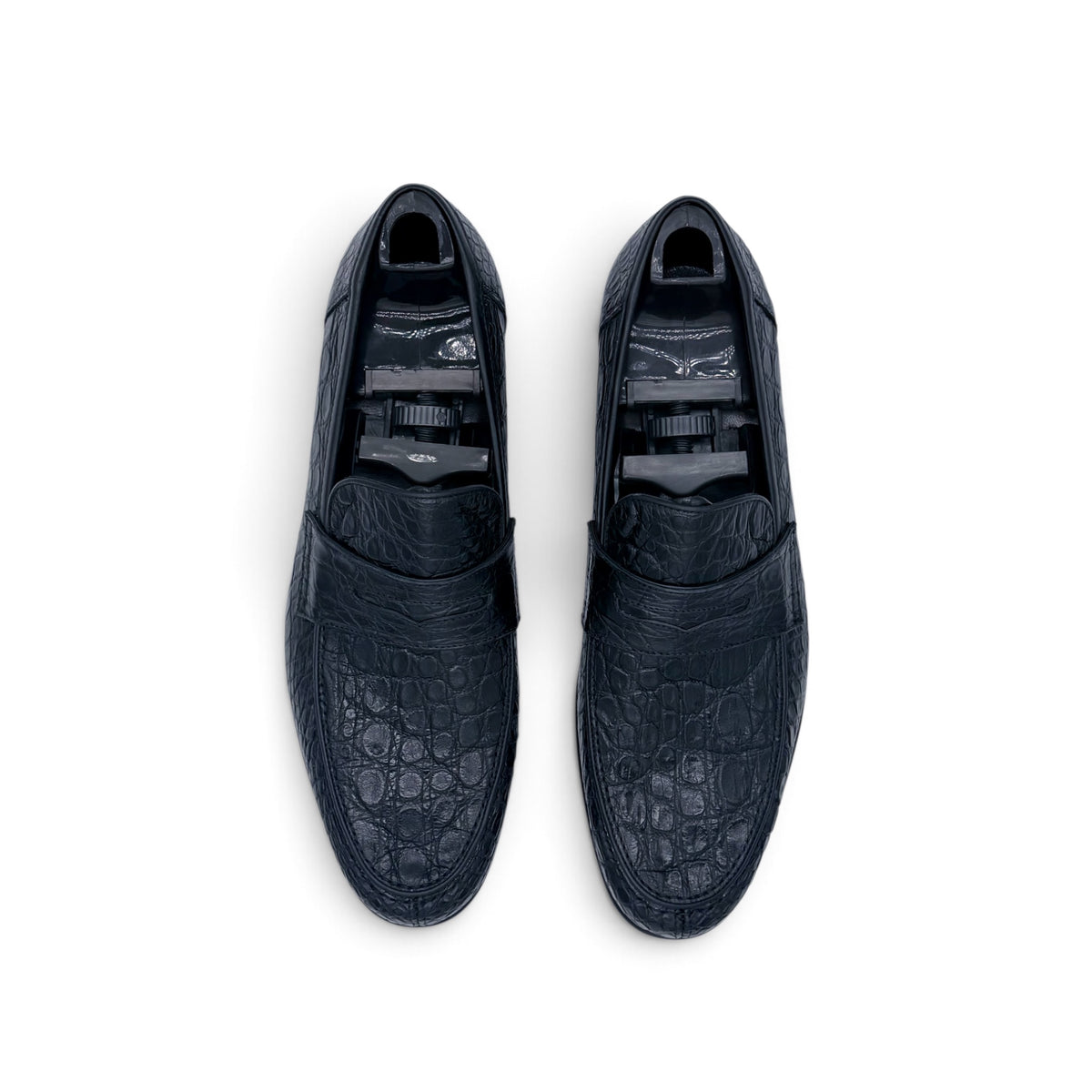Mocassin Roberto Celk en cuir de croco noir