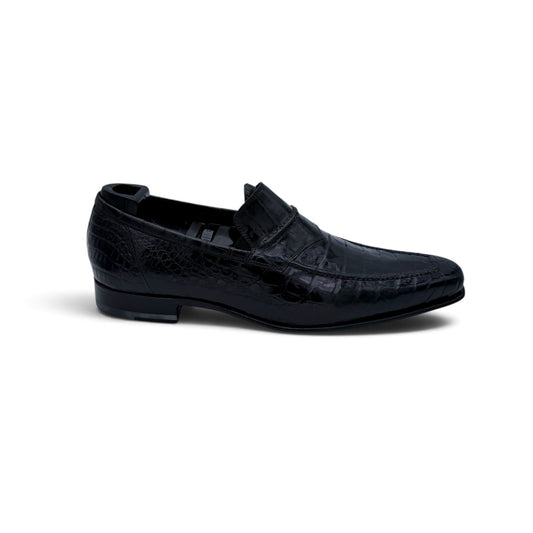 Mocassin Roberto Celk en cuir de croco noir