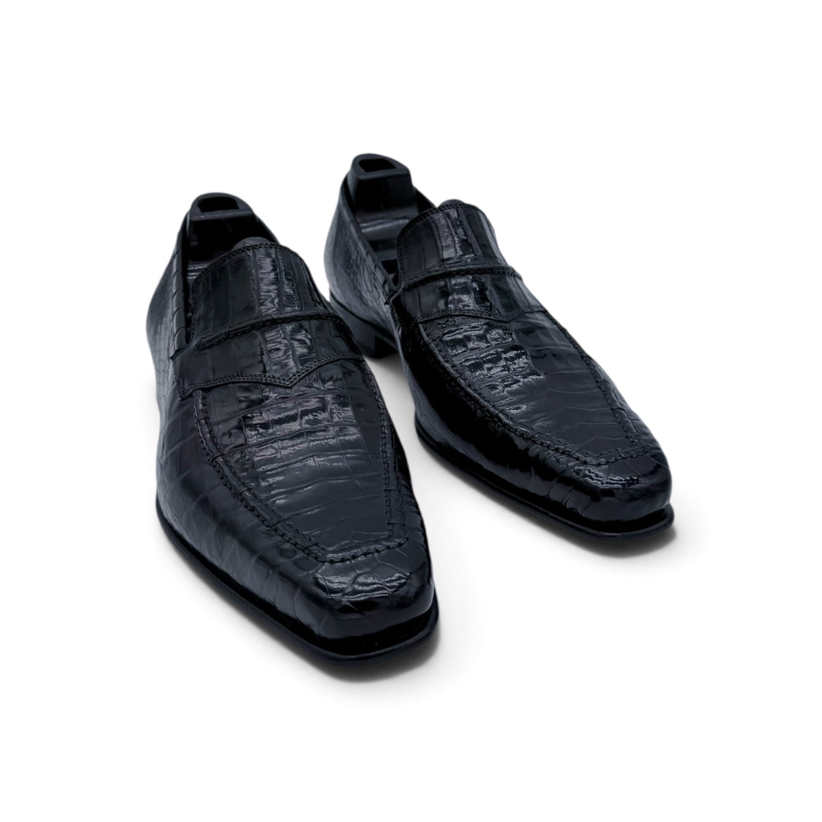 Mocassin Roberto Celk en cuir de croco noir