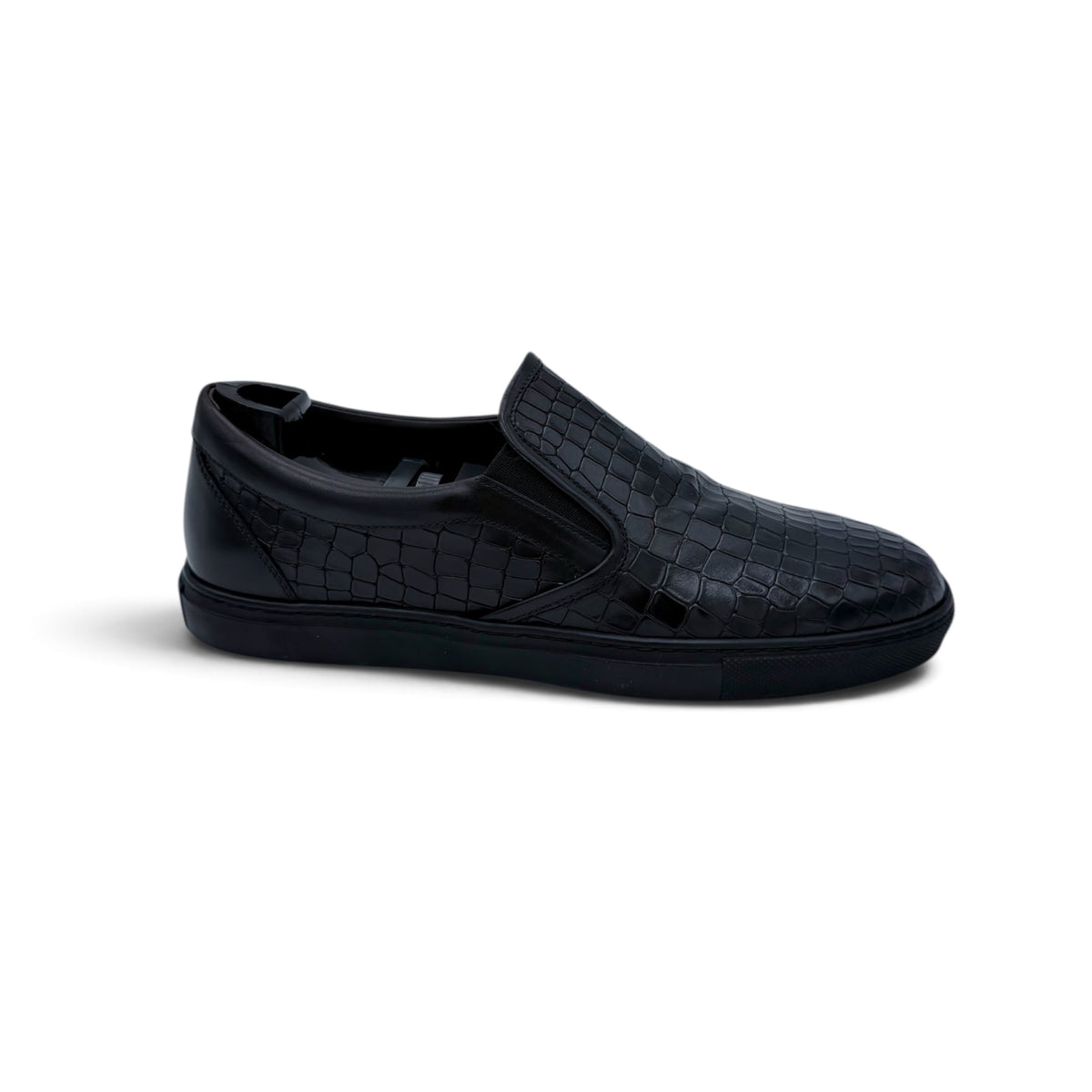 Sneakers Roberto Celk en cuir de croco noir