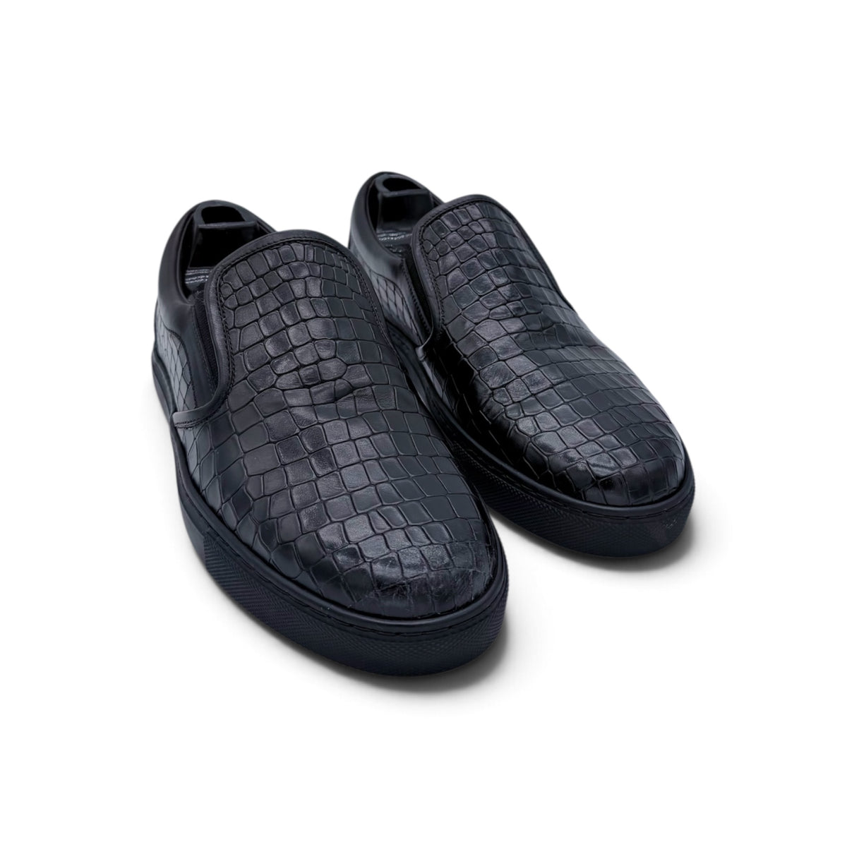Sneakers Roberto Celk en cuir de croco noir