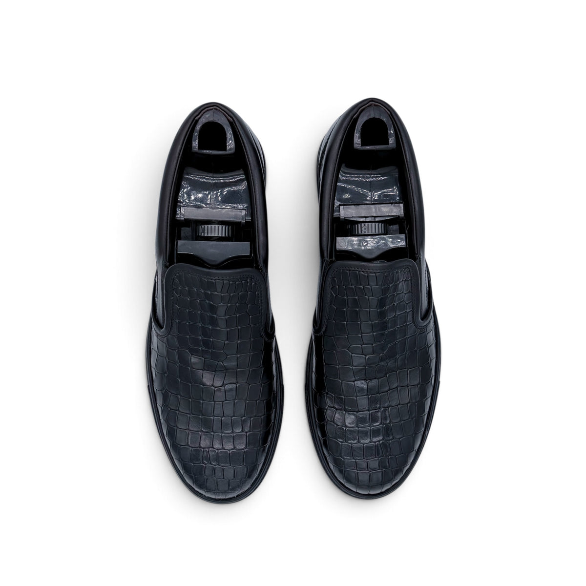 Sneakers Roberto Celk en cuir de croco noir