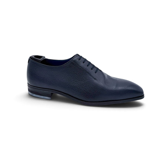Richelieu Artioli en cuir grainé marine