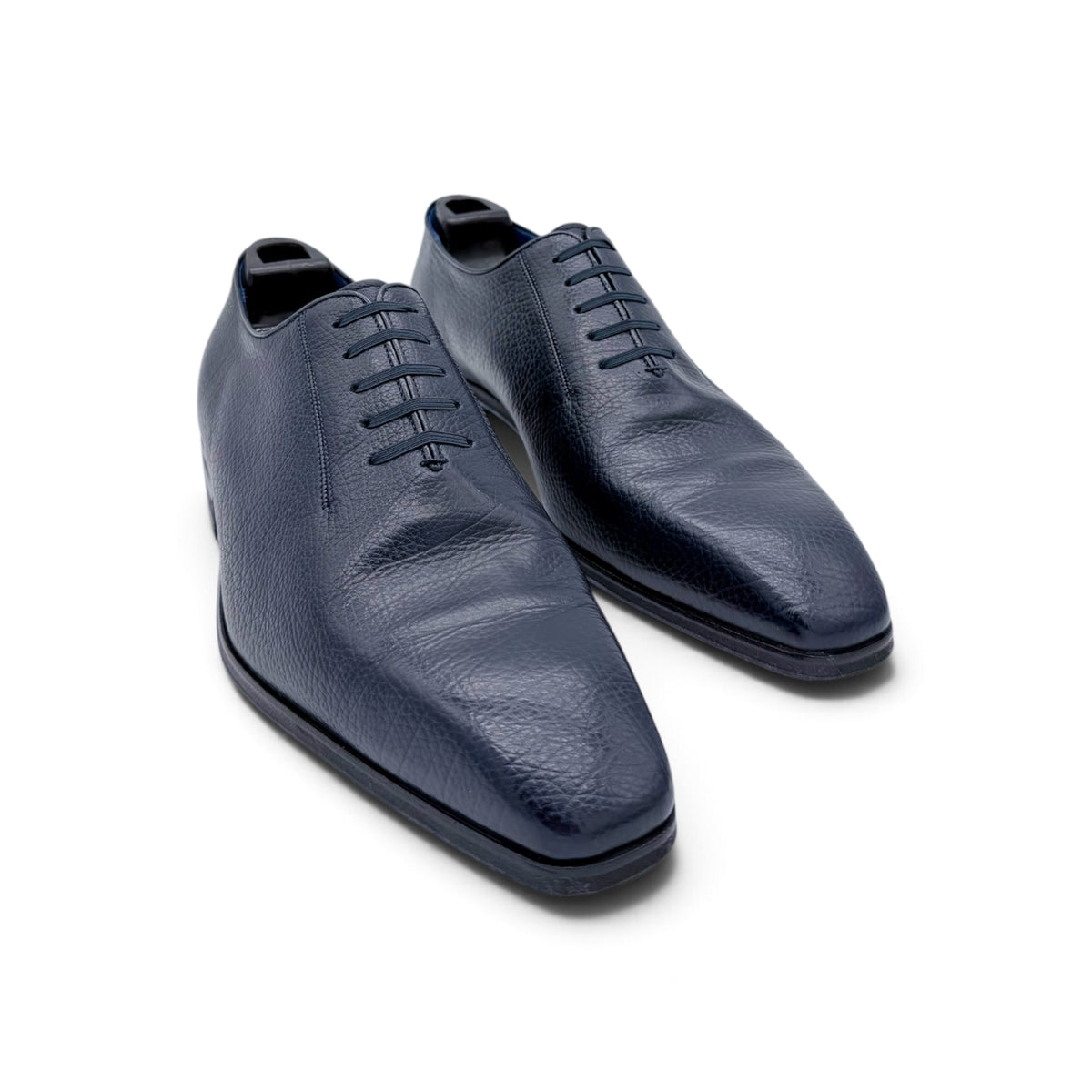 Richelieu Artioli en cuir grainé marine