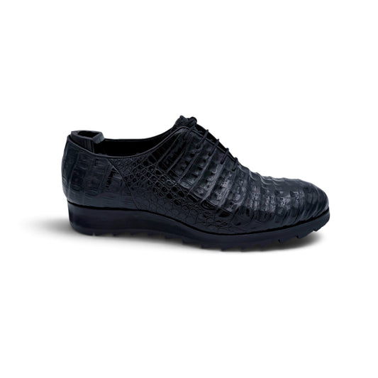 Sneakers Roberto Celk en cuir de crocodile noir