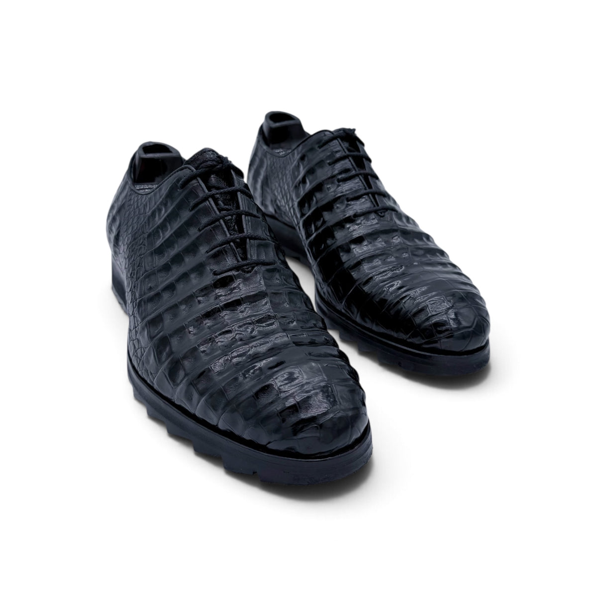 Sneakers Roberto Celk en cuir de crocodile noir