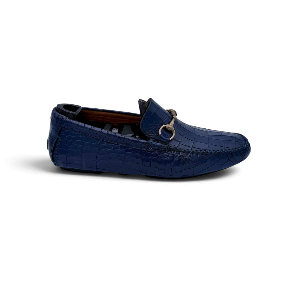 Mocassin car shoe Roberto Celk avec étrier en cuire de crocodile marine