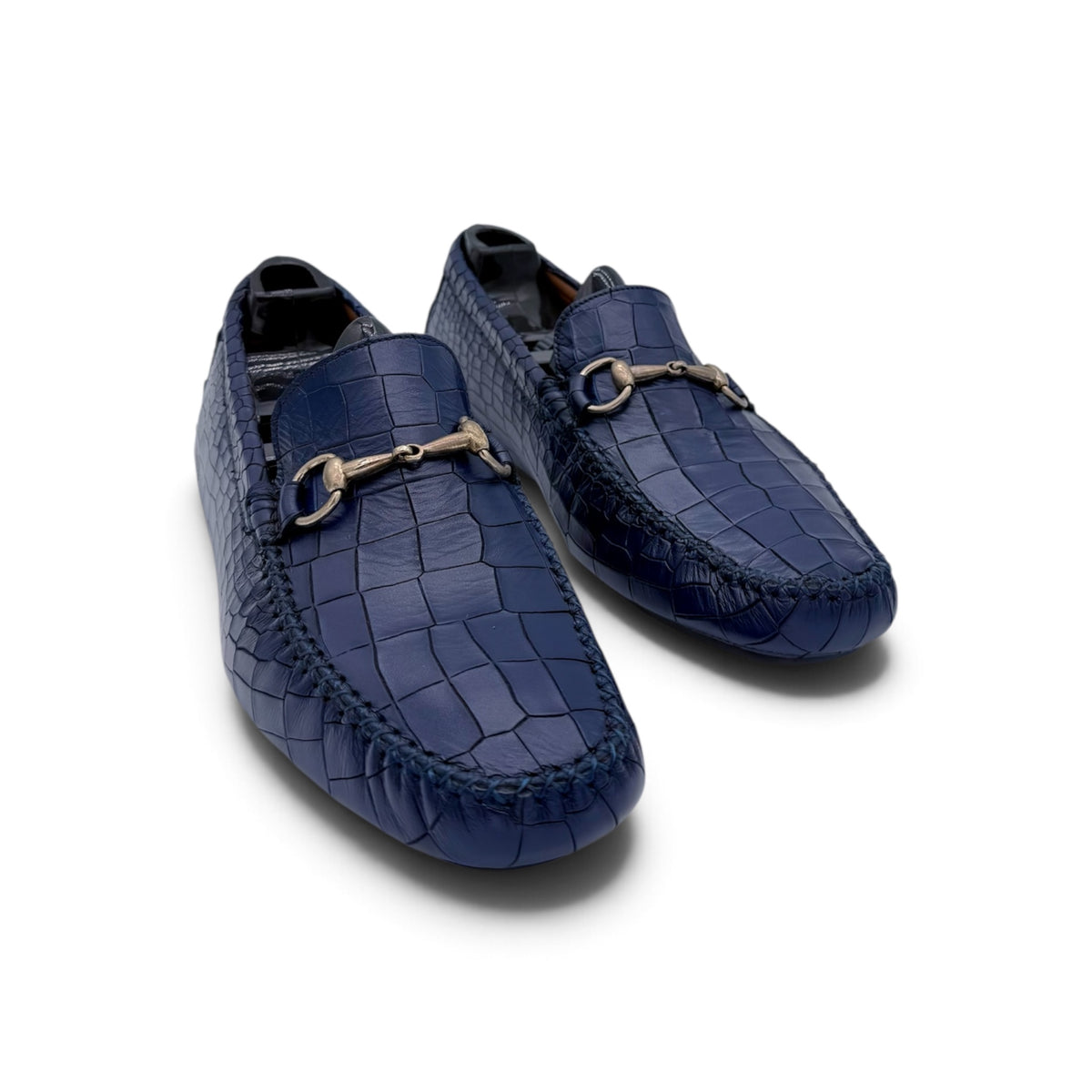 Mocassin car shoe Roberto Celk avec étrier en cuire de crocodile marine