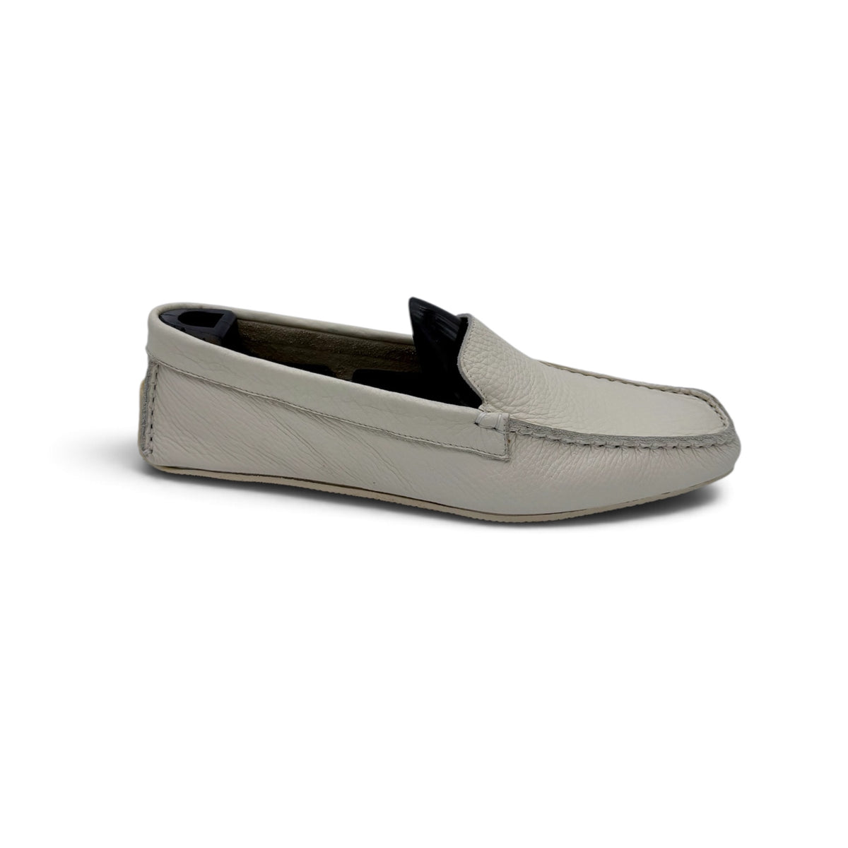Mocassin car shoe Roberto Celk en cuir grainé beige