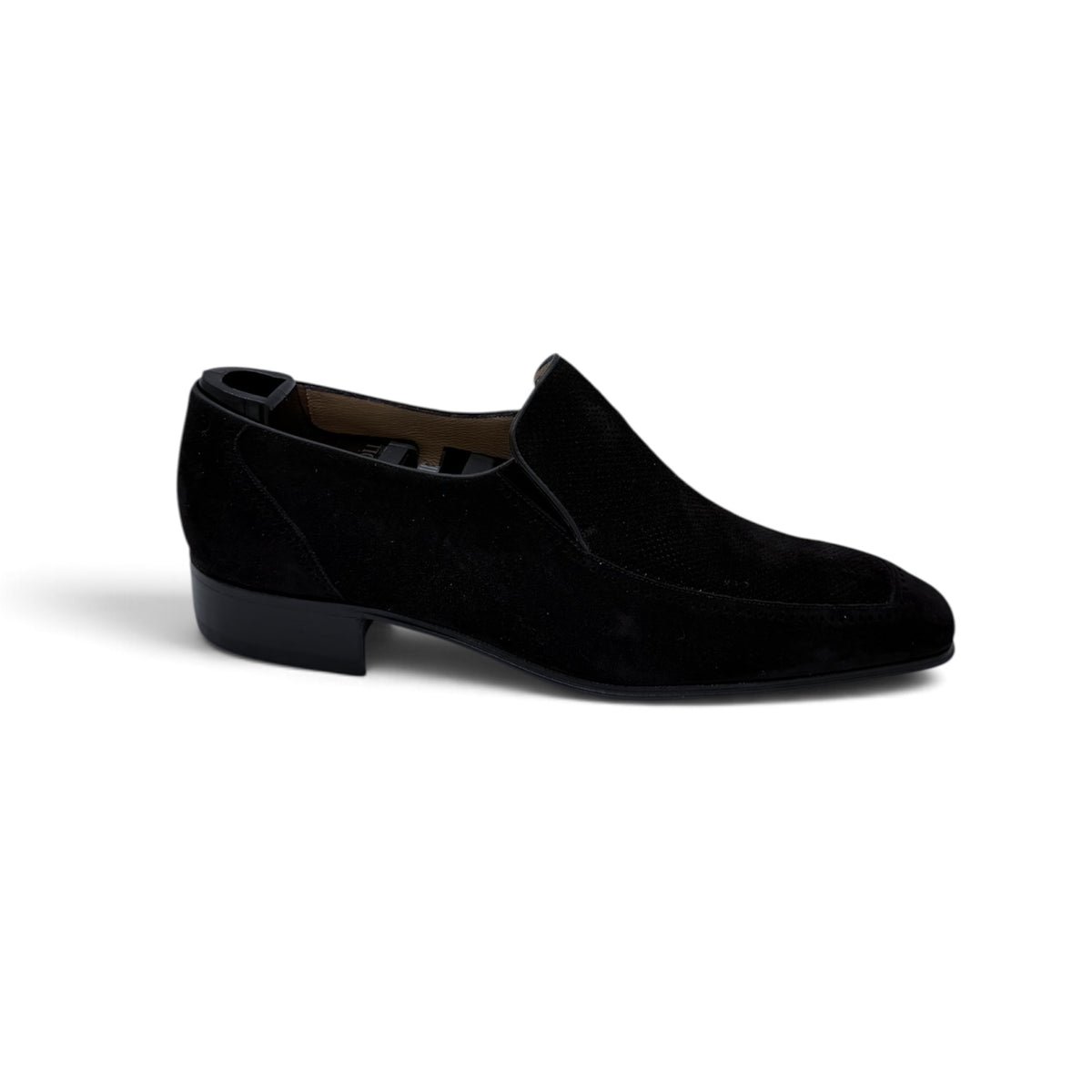 Mocassin Artioli en suede perforé noir