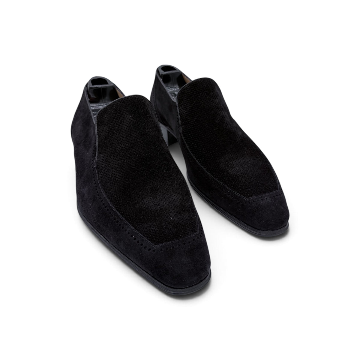 Mocassin Artioli en suede perforé noir