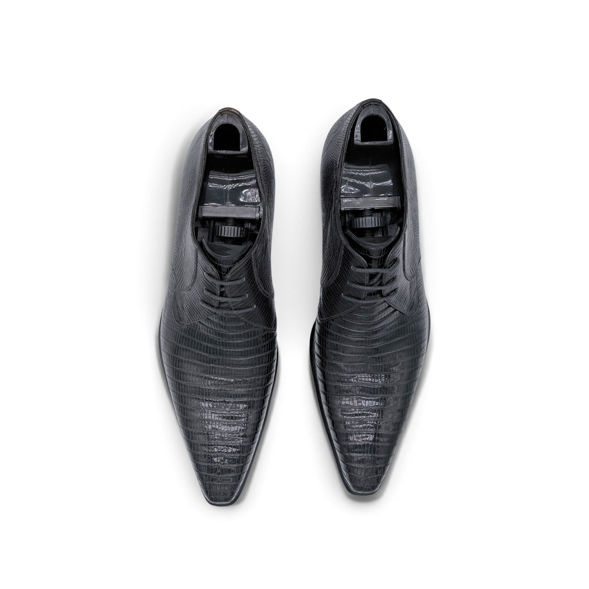 Derby Roberto Celk en cuir de téjus noir