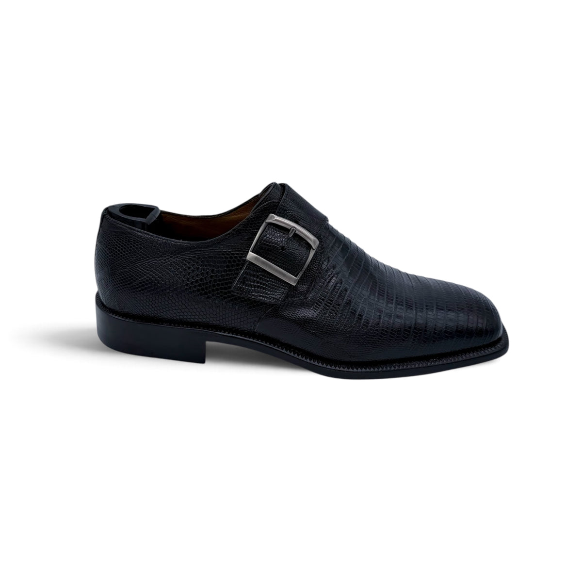 Soulier à boucle Roberto Celk en cuir de téjus noir