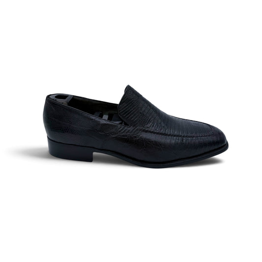 Mocassin Roberto Celk en cuir de téjus noir