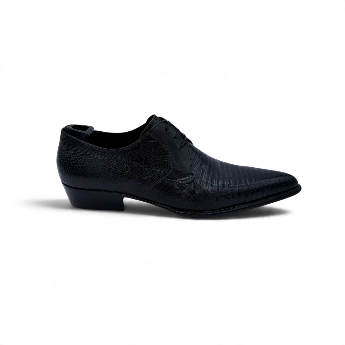 Derby Roberto Celk en cuir de téjus noir