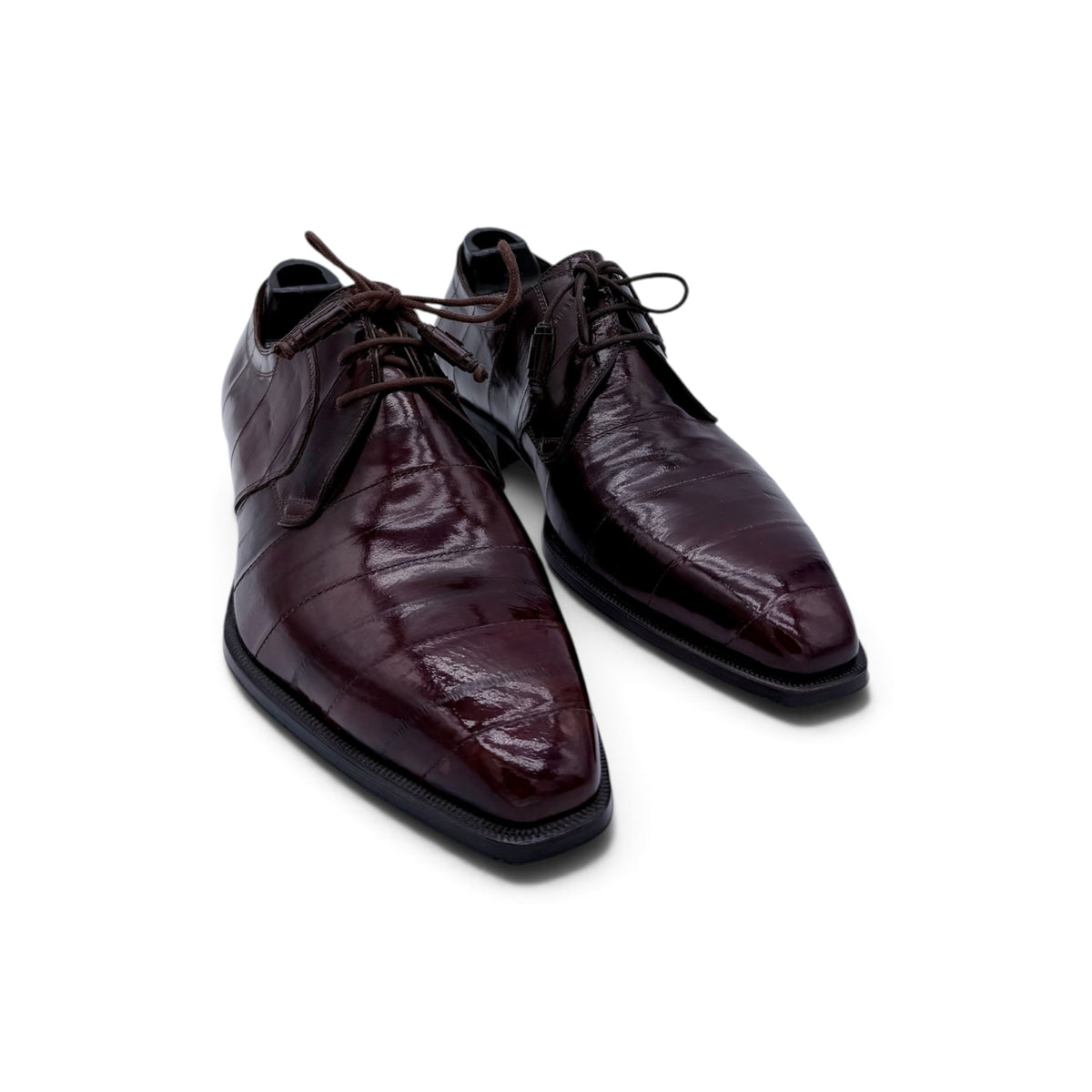 Derby Roberto Celk en cuir d'anguille marron foncé