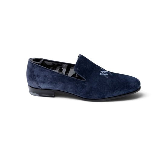 Mocassin Artioli en suede bleu