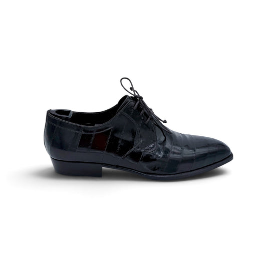 Derby Roberto Celk en cuir d'anguille marron noir