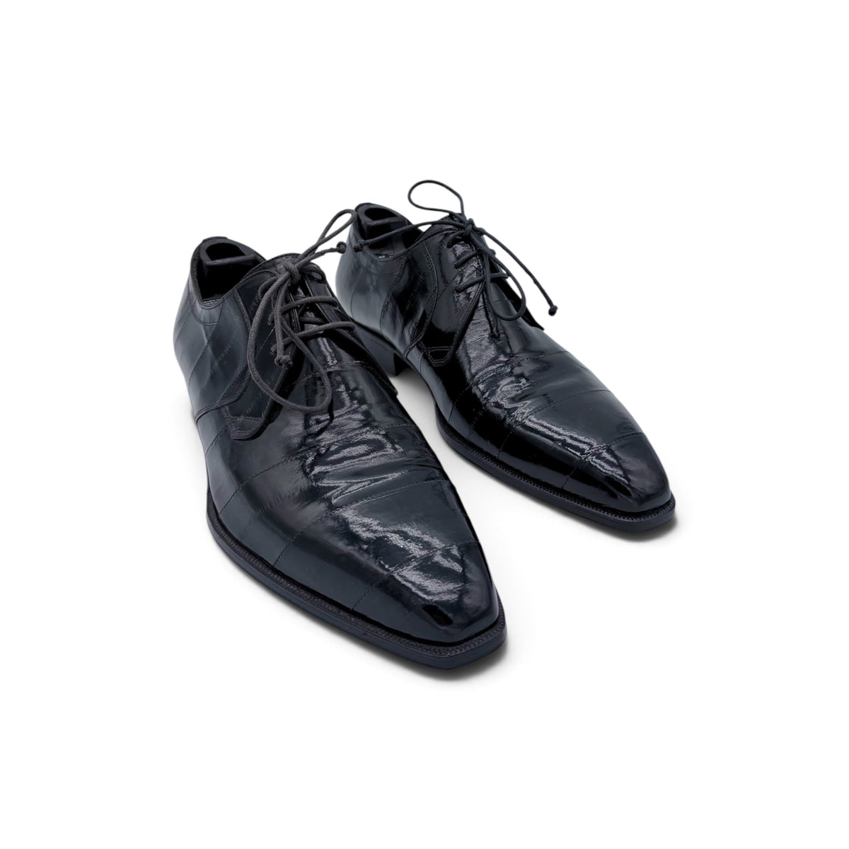 Derby Roberto Celk en cuir d'anguille marron noir
