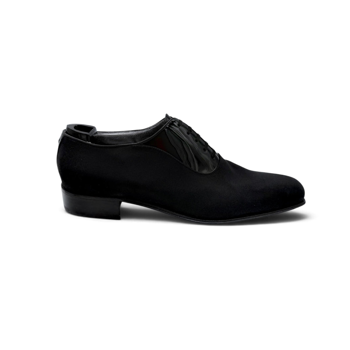 Richelieu Artioli en satin et vernis noir