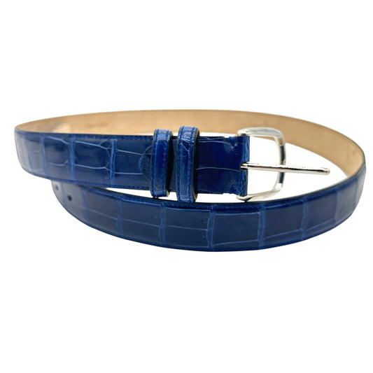 Ceinture en crocodile bleu