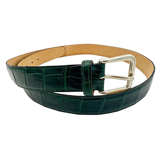 Ceinture Roberto Celk en crocodile verte