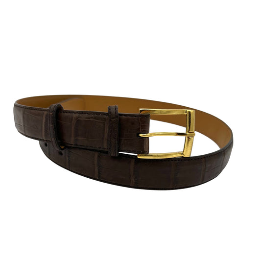 Ceinture Roberto Celk en crocodile marron foncé
