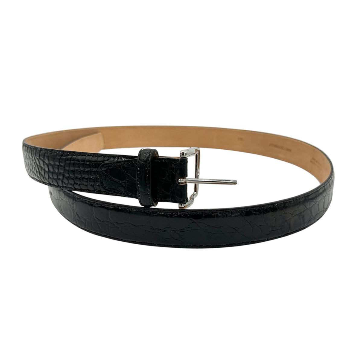 Ceinture Roberto Celk en crocodile noir