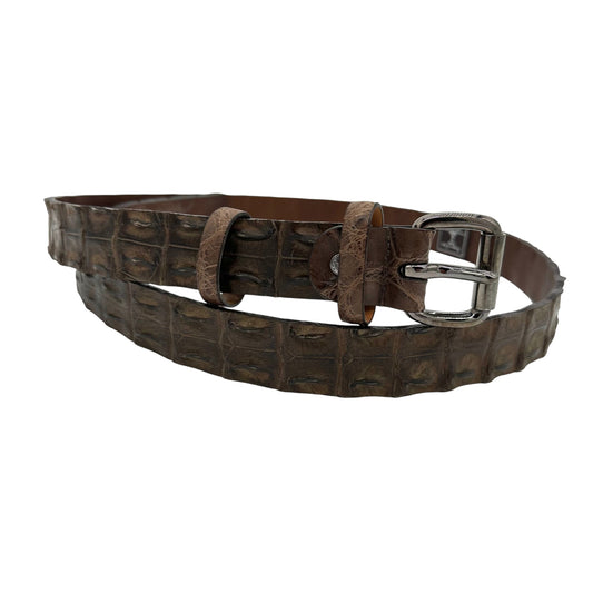 Ceinture Roberto Celk en alligator marron foncé