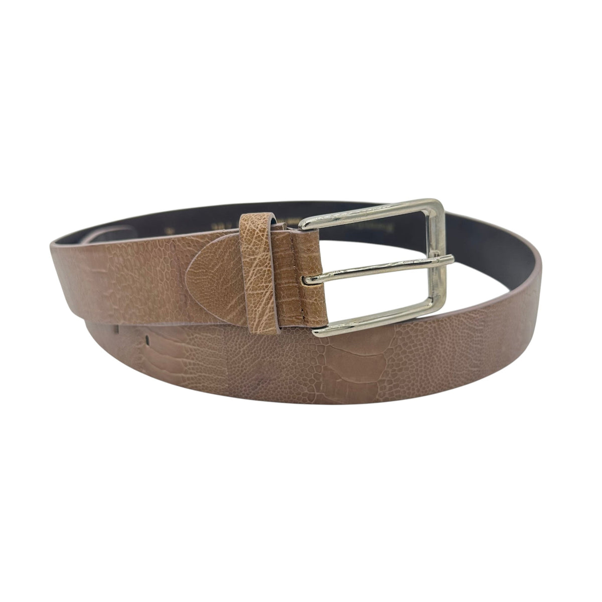 Ceinture Roberto Celk en pâte d’autruche beige