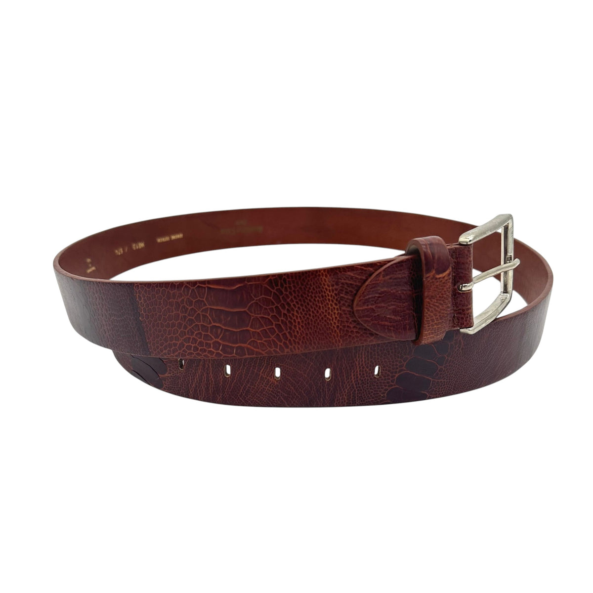 Ceinture Roberto Celk en pâte d’autruche bordeaux