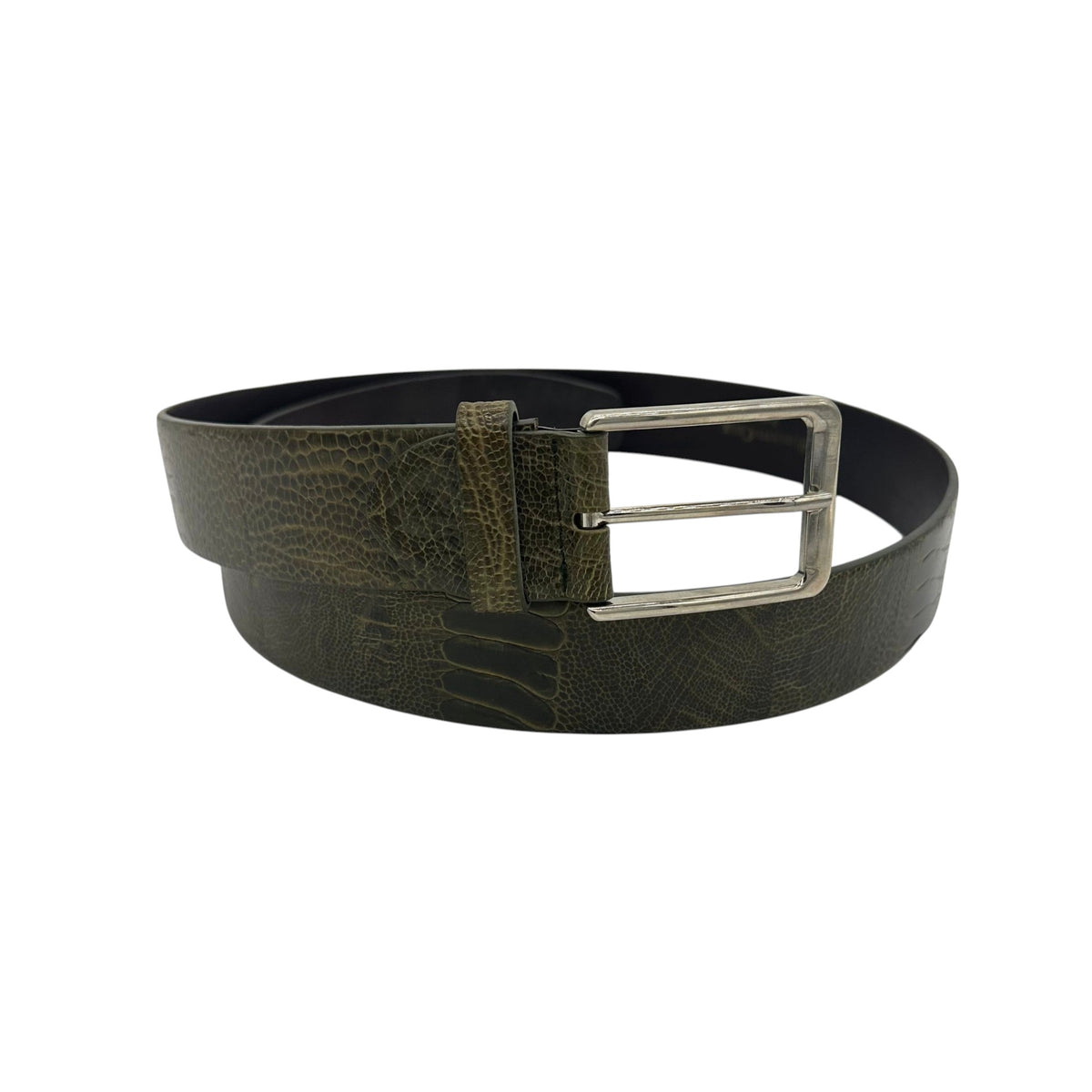 Ceinture Roberto Celk en pâte d’autruche vert