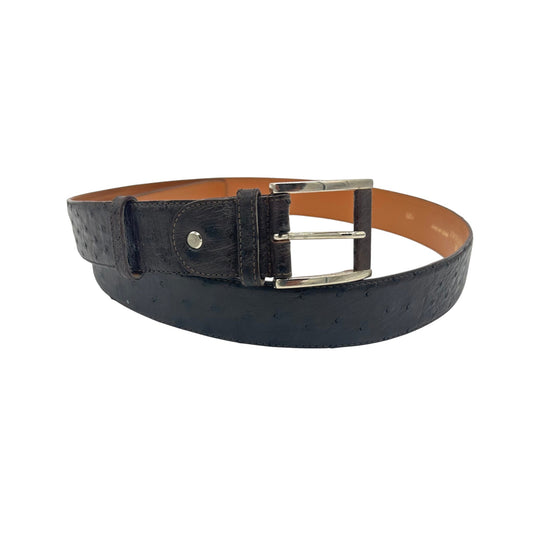 Ceinture Roberto Celk en autruche marron foncé