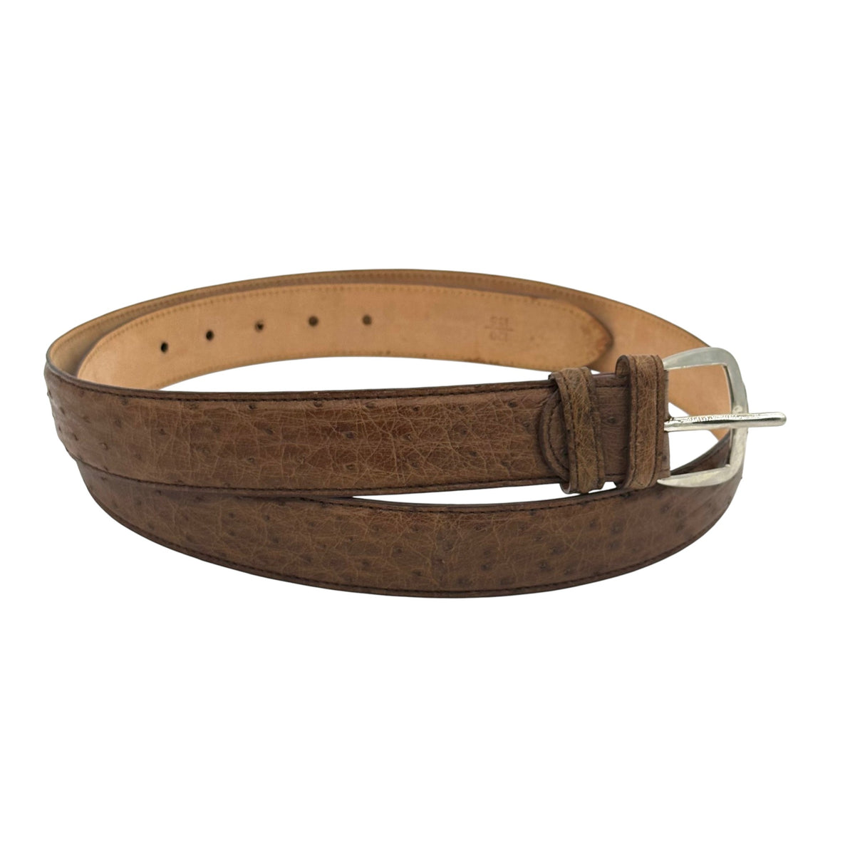 Ceinture Roberto Celk en autruche marron clair