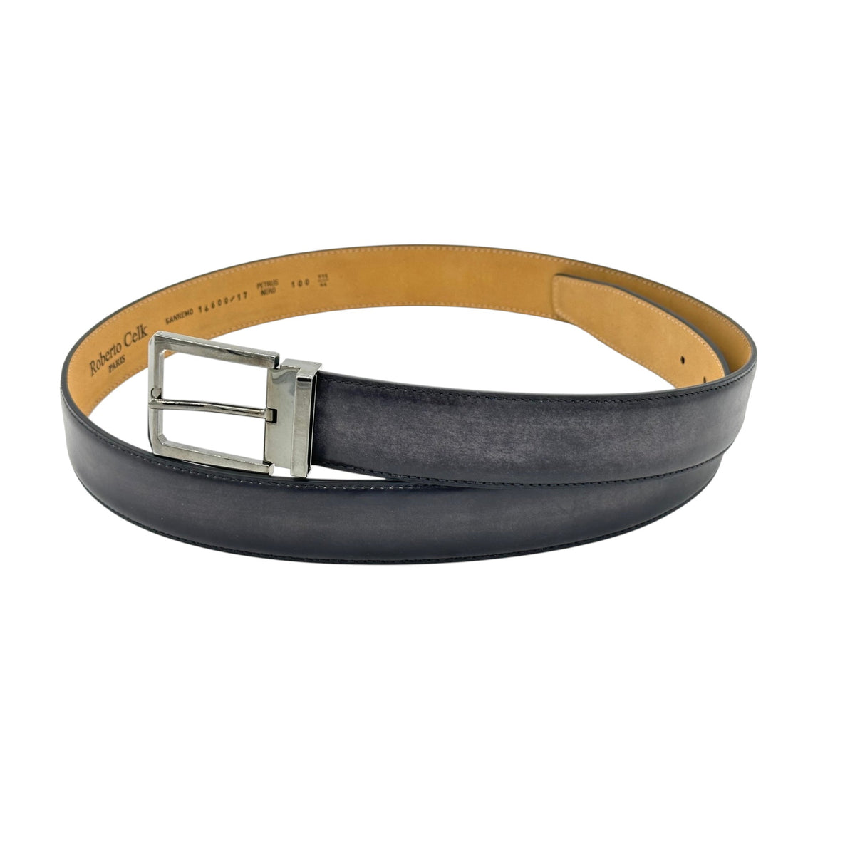 Ceinture Roberto Celk en cuir gris foncé